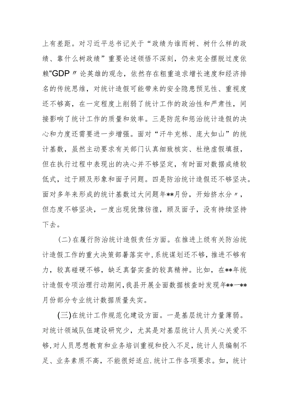 某县委常委班子防治统计造假民主生活会对照检查发言材料.docx_第2页