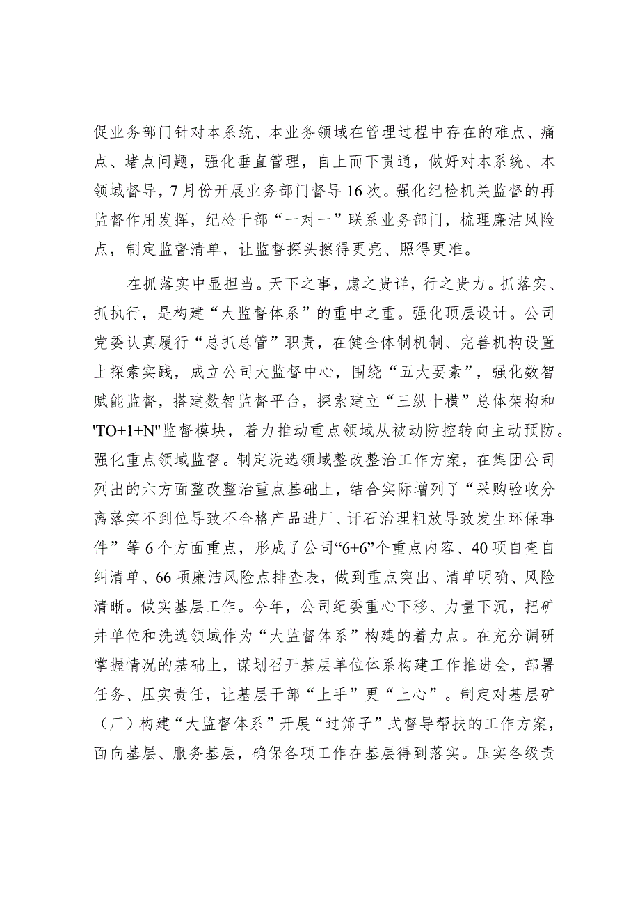 在大监督体系建设推进会上的汇报发言（国企）（纪检监察）.docx_第3页