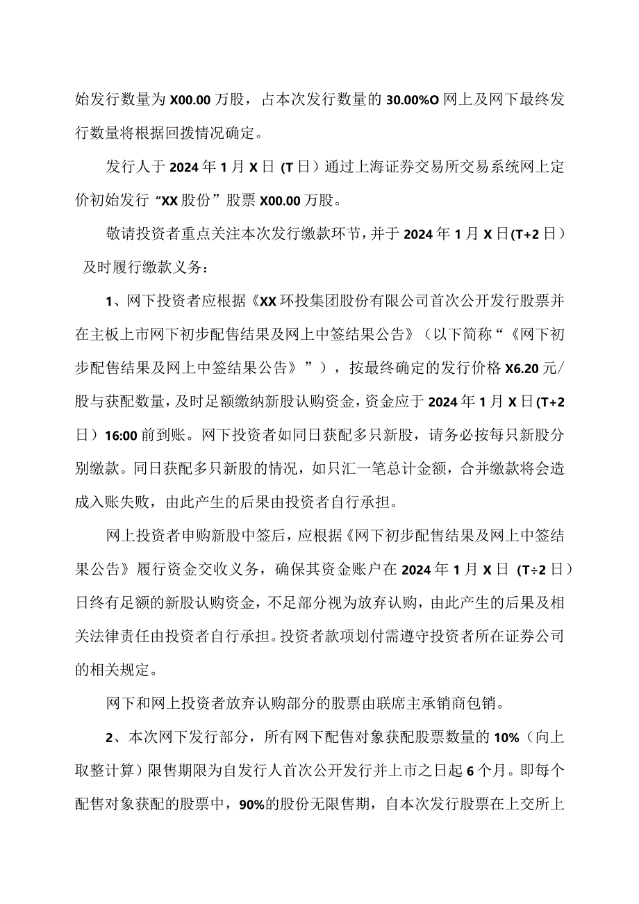 XX环投集团股份有限公司首次公开发行股票并在主板上市网上发行申购情况及中签率公告（2024年）.docx_第2页