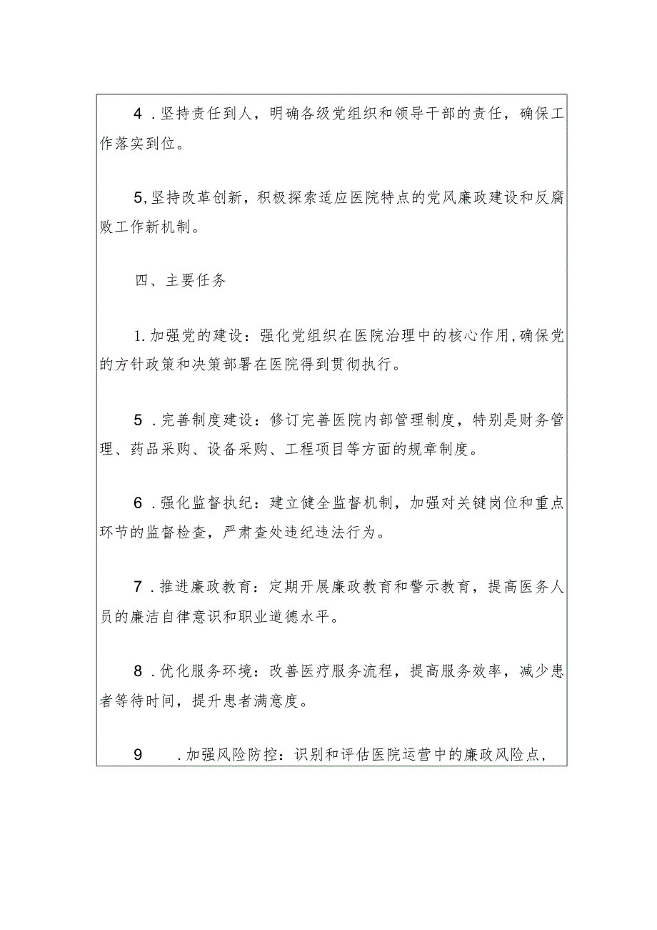 2024年医院卫生院党风廉政建设和反腐败工作方案（最新版）.docx_第3页