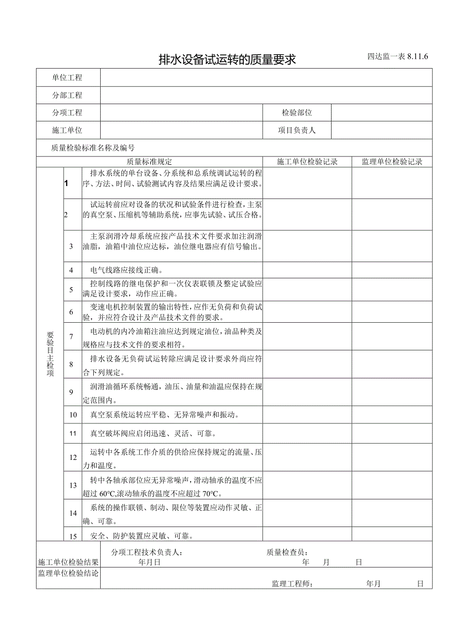 8.11.6排水设备试运转的质量要求.docx_第1页