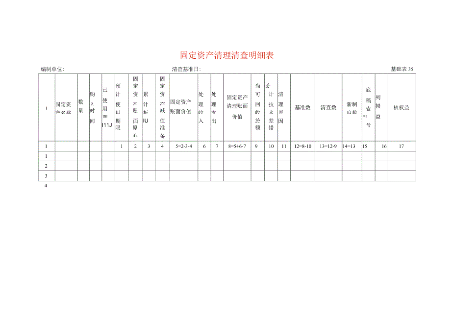 固定资产清理清查工作底稿明细表.docx_第1页