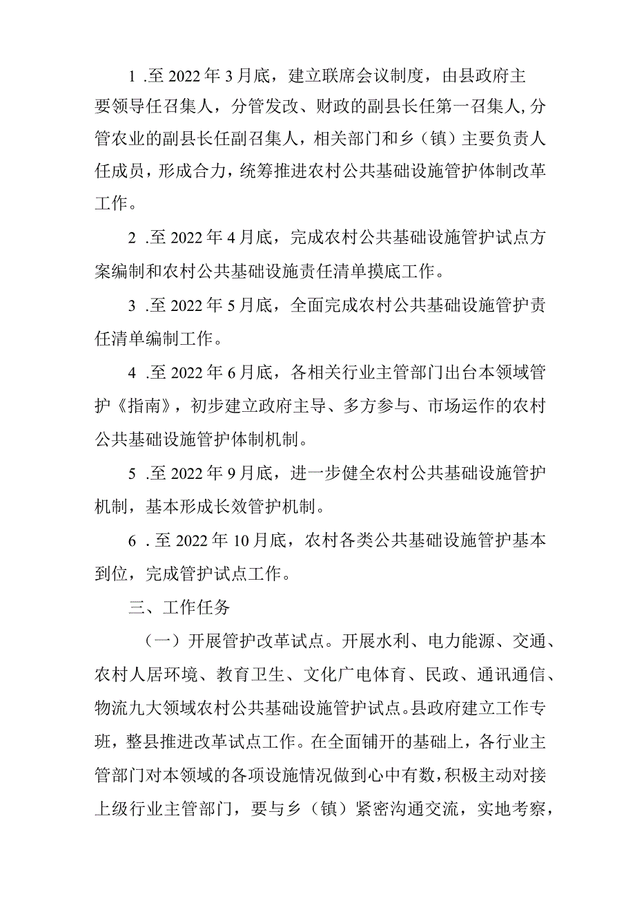 关于进一步加快推进农村公共基础设施管护体制改革试点的实施方案.docx_第2页