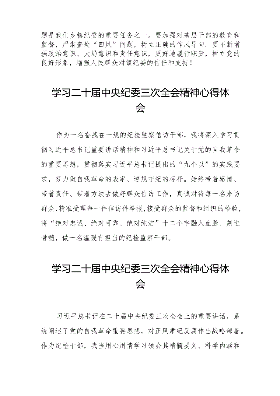 纪委书记关于二十届中央纪委三次全会精神的学习体会十九篇.docx_第2页