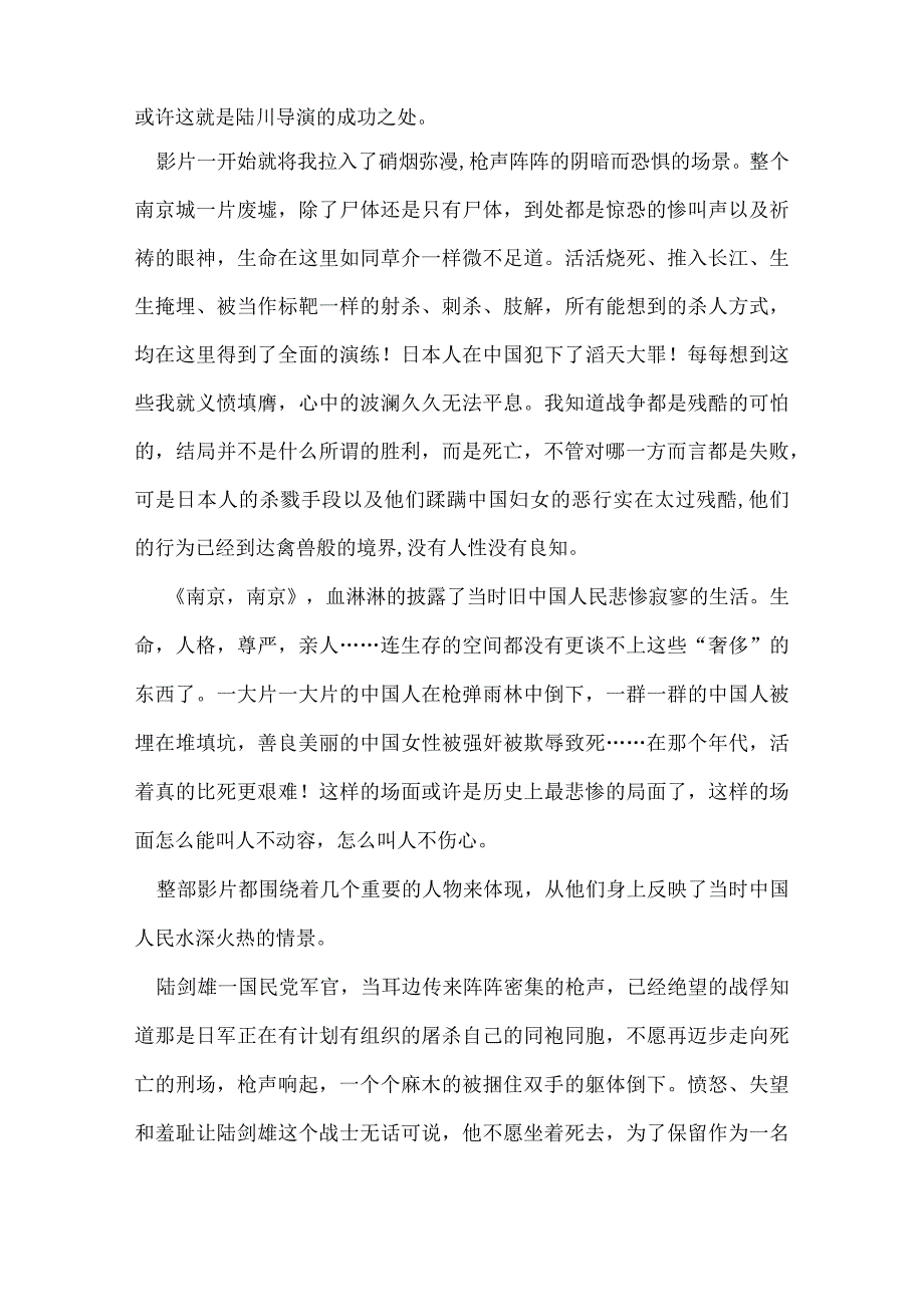 南京南京观后感3000字.docx_第2页