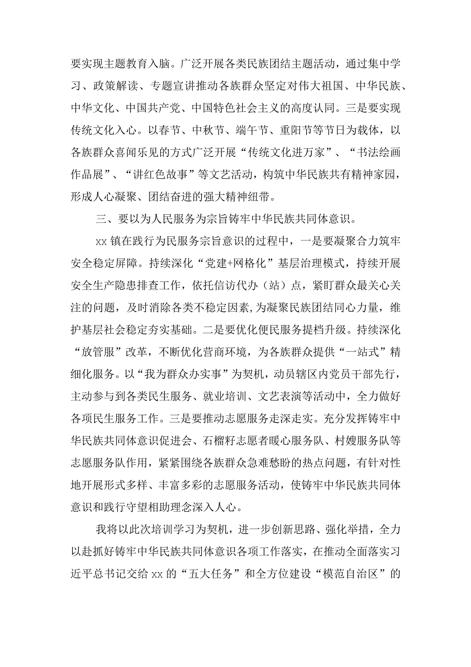 市铸牢中华民族共同体意识专题培训班基层党员干部学习心得.docx_第3页