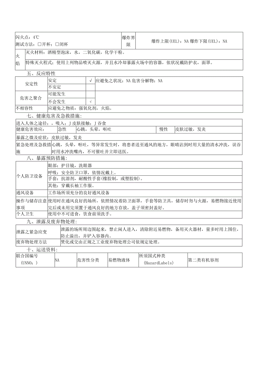 树脂胶水物料安全资料表(MSDS).docx_第2页