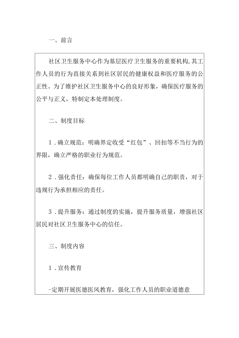 2024社区卫生服务中心收受“红包”、回扣处理制度（范本）.docx_第2页