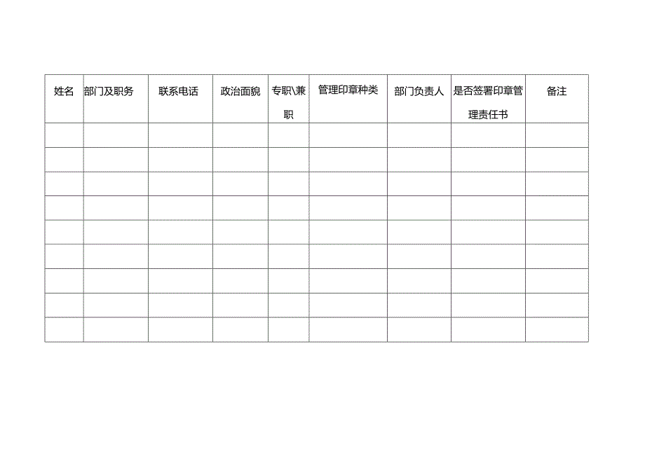 印章管理员登记表.docx_第2页