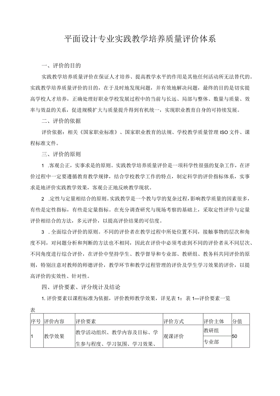 平面设计专业实践教学培养质量评价体系.docx_第1页