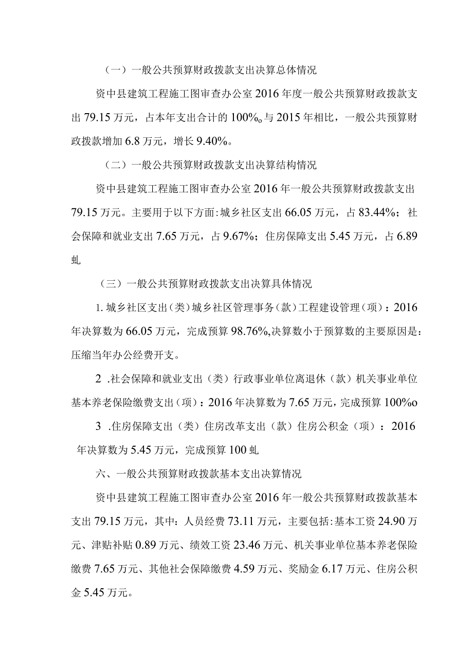 资中县建筑工程施工图审查办公室2016年部门决算编制说明.docx_第2页