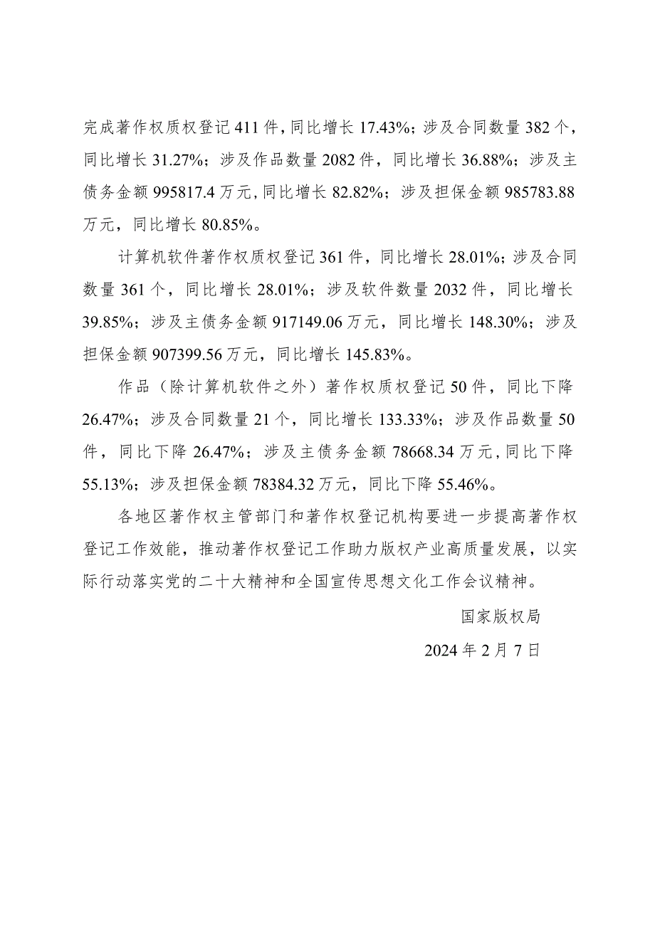 2024.2《国家版权局关于2023年全国著作权登记情况的通报》全文.docx_第3页