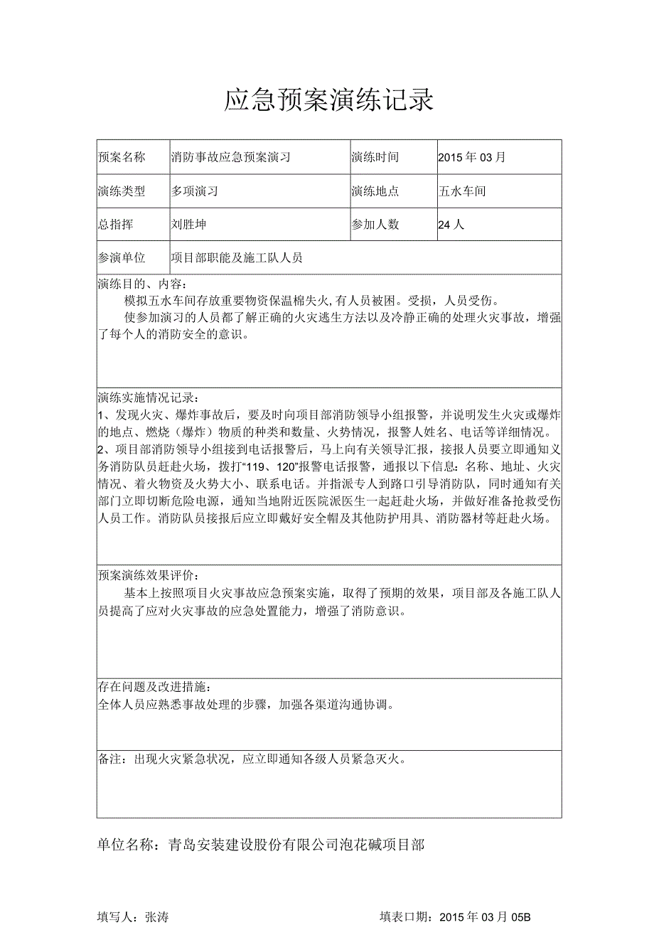 应急预案演练记录.docx_第1页