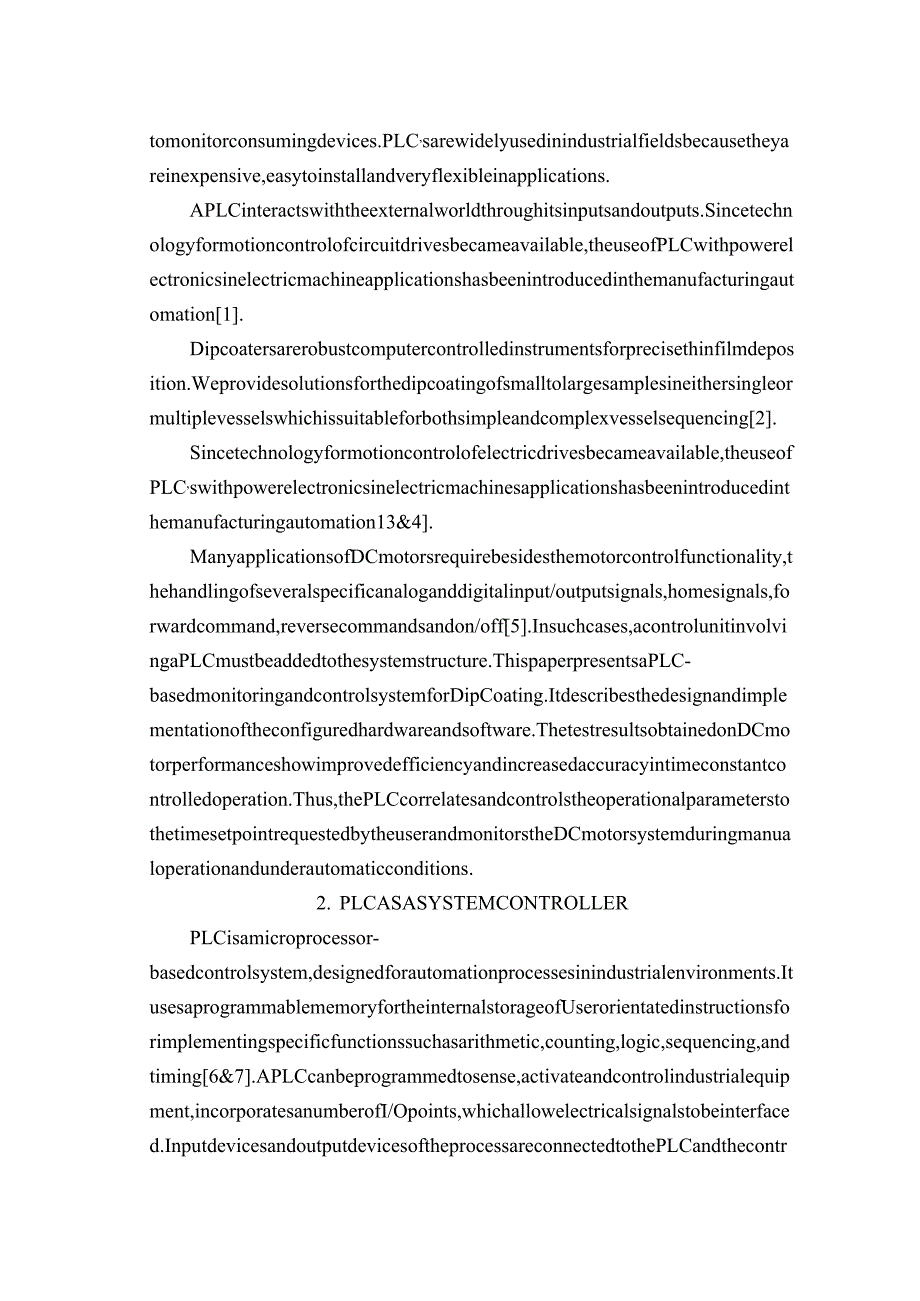 基于PLC的计算机浸涂监控系统的设计和实现---------外文资料翻译.docx_第2页