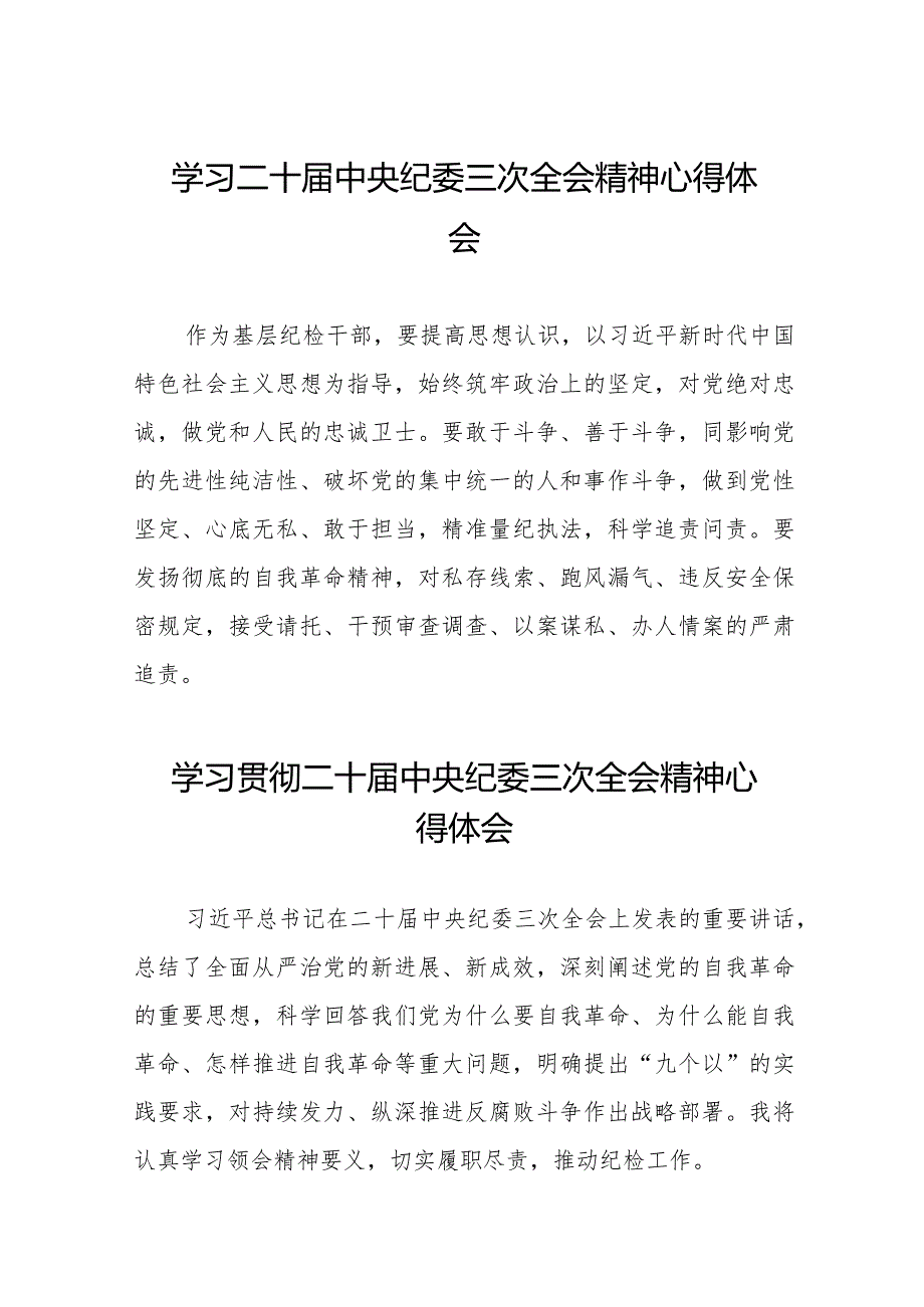 2024年二十届中央纪委三次全会精神学习心得体会十九篇.docx_第1页