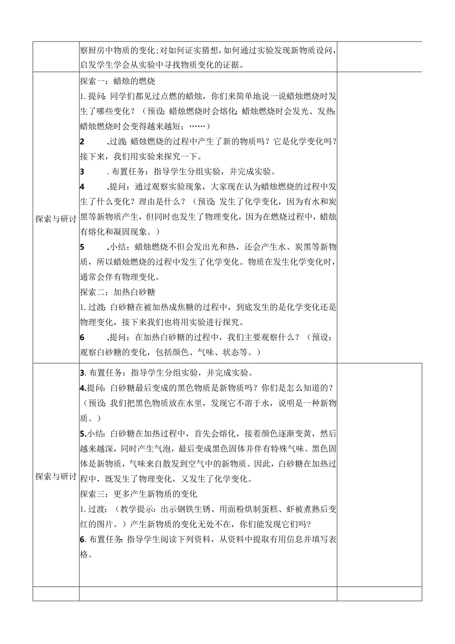 教科版六年级下册科学第四单元第3课《发现变化中的新物质》教案（定稿）.docx_第2页