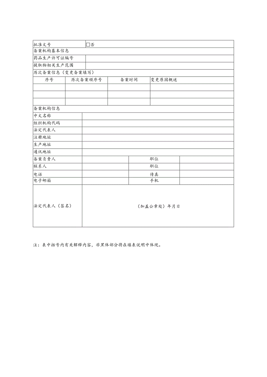 ××食品药品监督管理局中药提取物生产备案表.docx_第2页