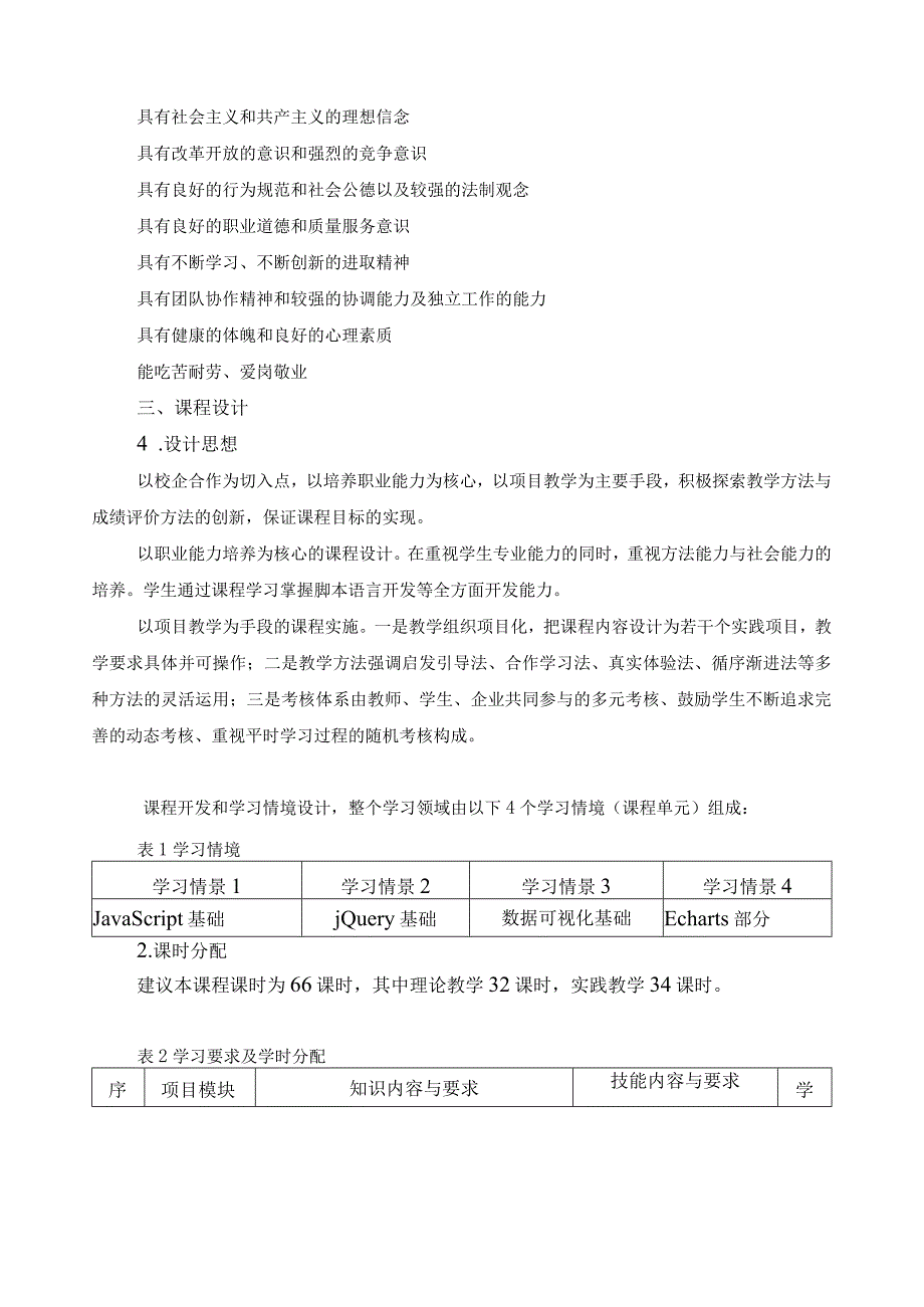 《大数据呈现技术》课程标准.docx_第2页