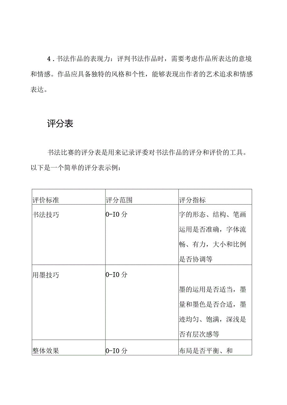 关于书法比赛的评价标准和评分表.docx_第2页