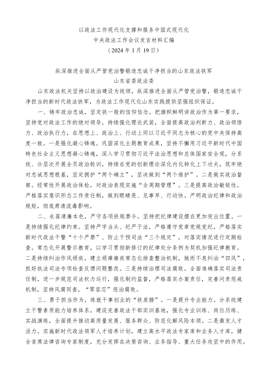 （4篇）中央政法工作会议发言材料汇编.docx_第3页