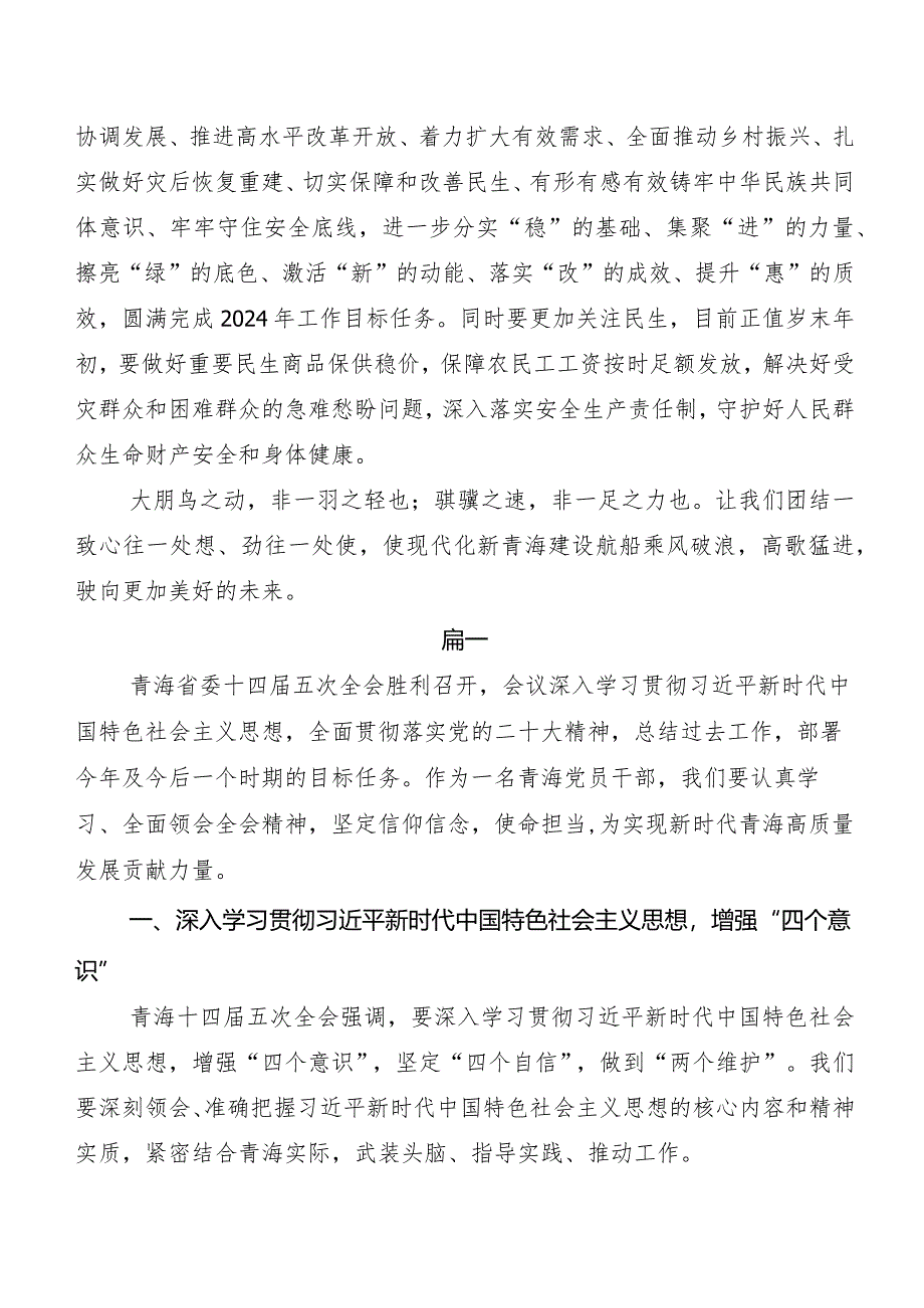 7篇汇编青海省委十四届五次全会学习心得体会.docx_第2页