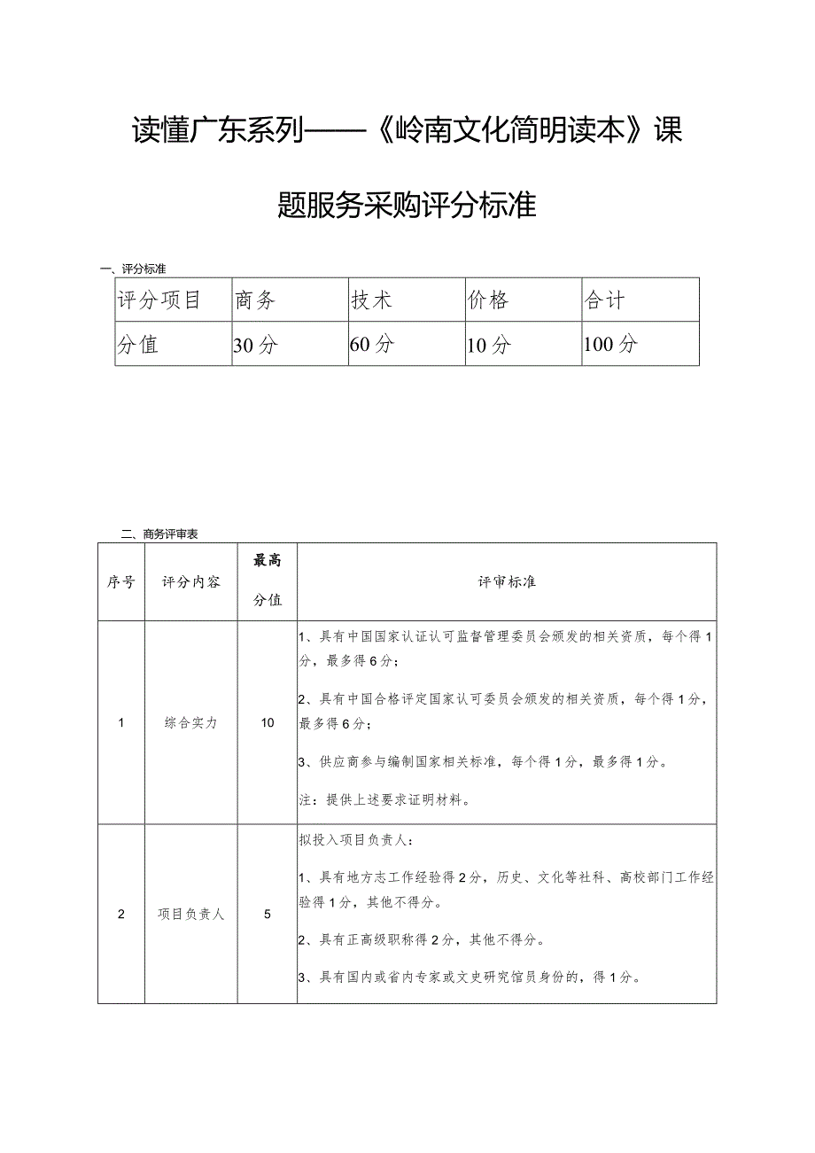 读懂广东系列——《岭南文化简明读本》课题服务采购评分标准.docx_第1页