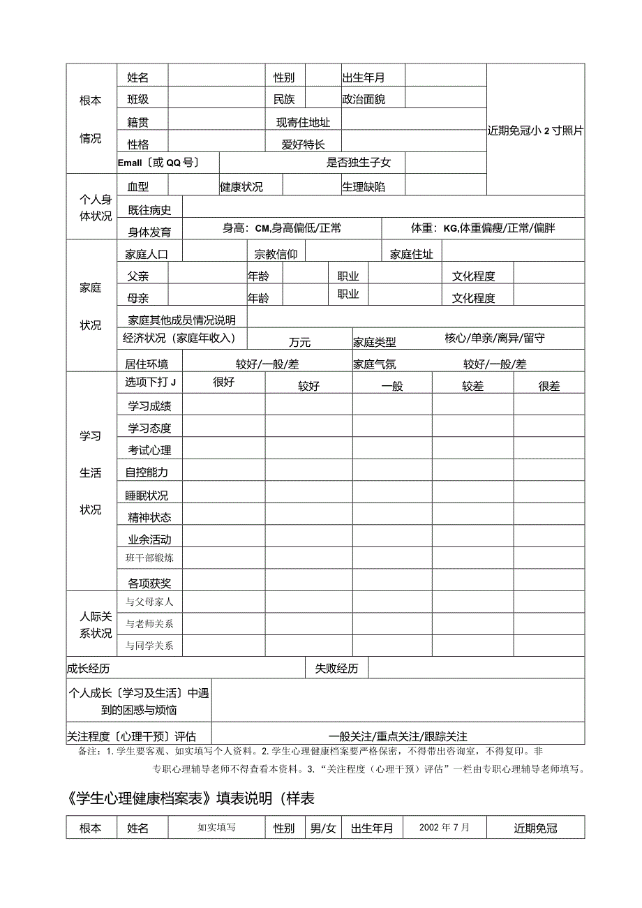 学生心理健康档案.docx_第2页