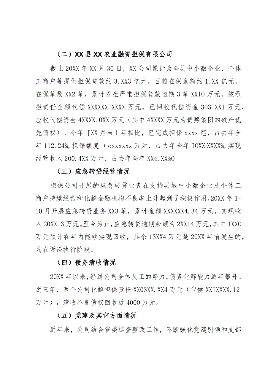 融资担保有限公司经营管理情况汇报.docx_第2页