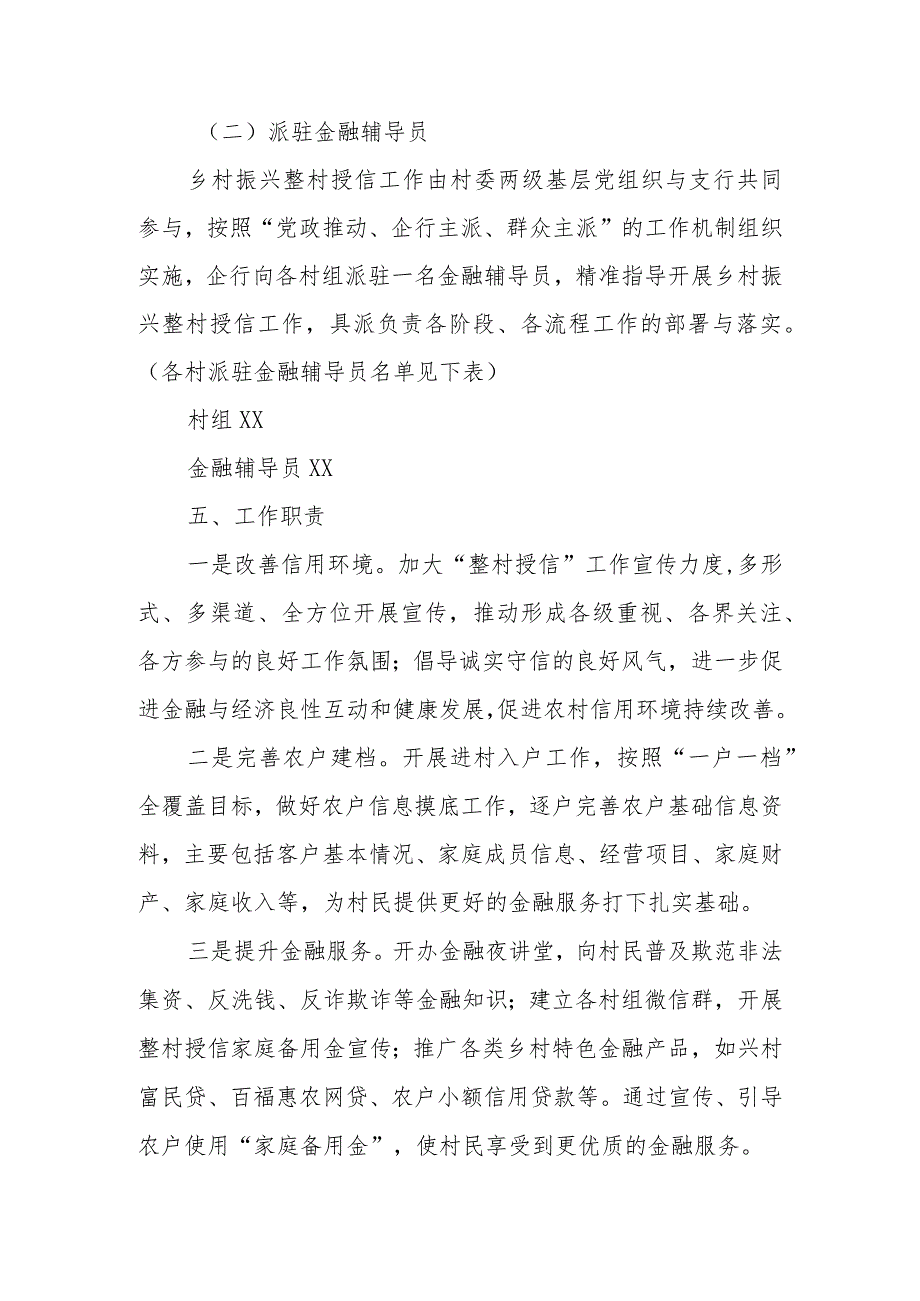 XX镇“党建+金融”助力乡村振兴实施方案.docx_第3页