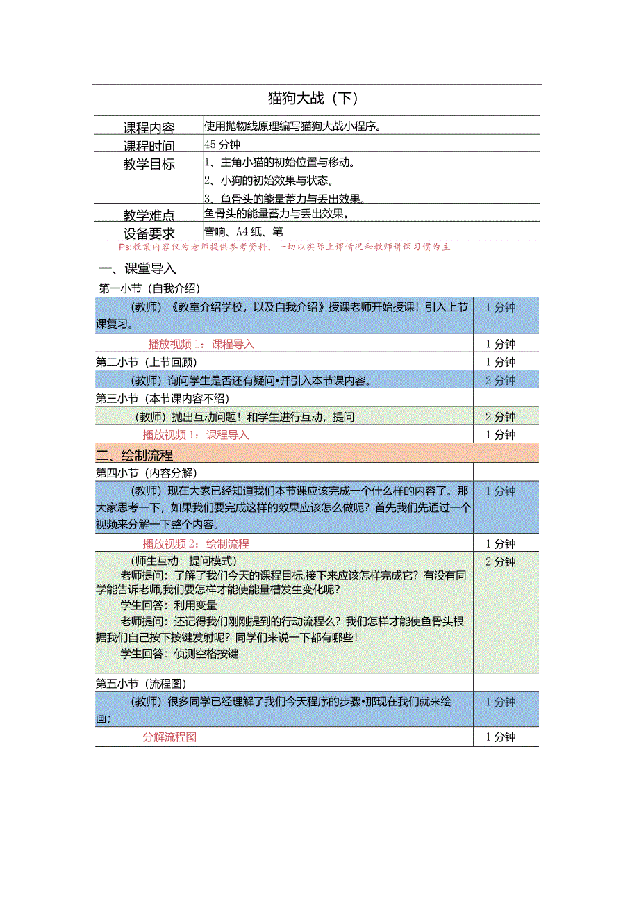 小学五年级课后服务：scratch少儿编程三阶第24课：猫狗大战（下）教案.docx_第1页