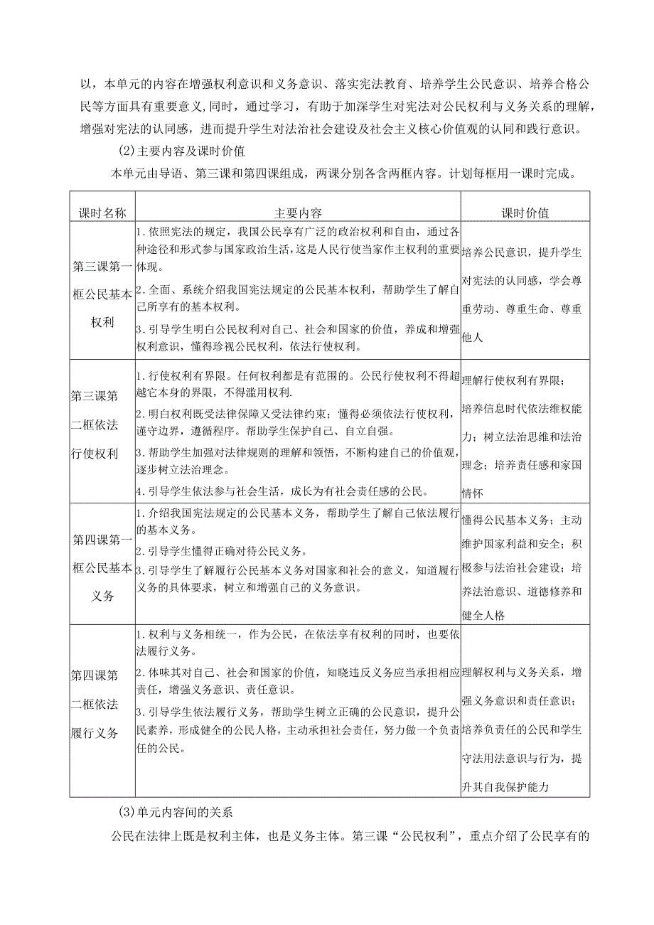 初中道德与法治八年级下册第二单元《理解权利义务》单元作业设计(42页).docx_第3页