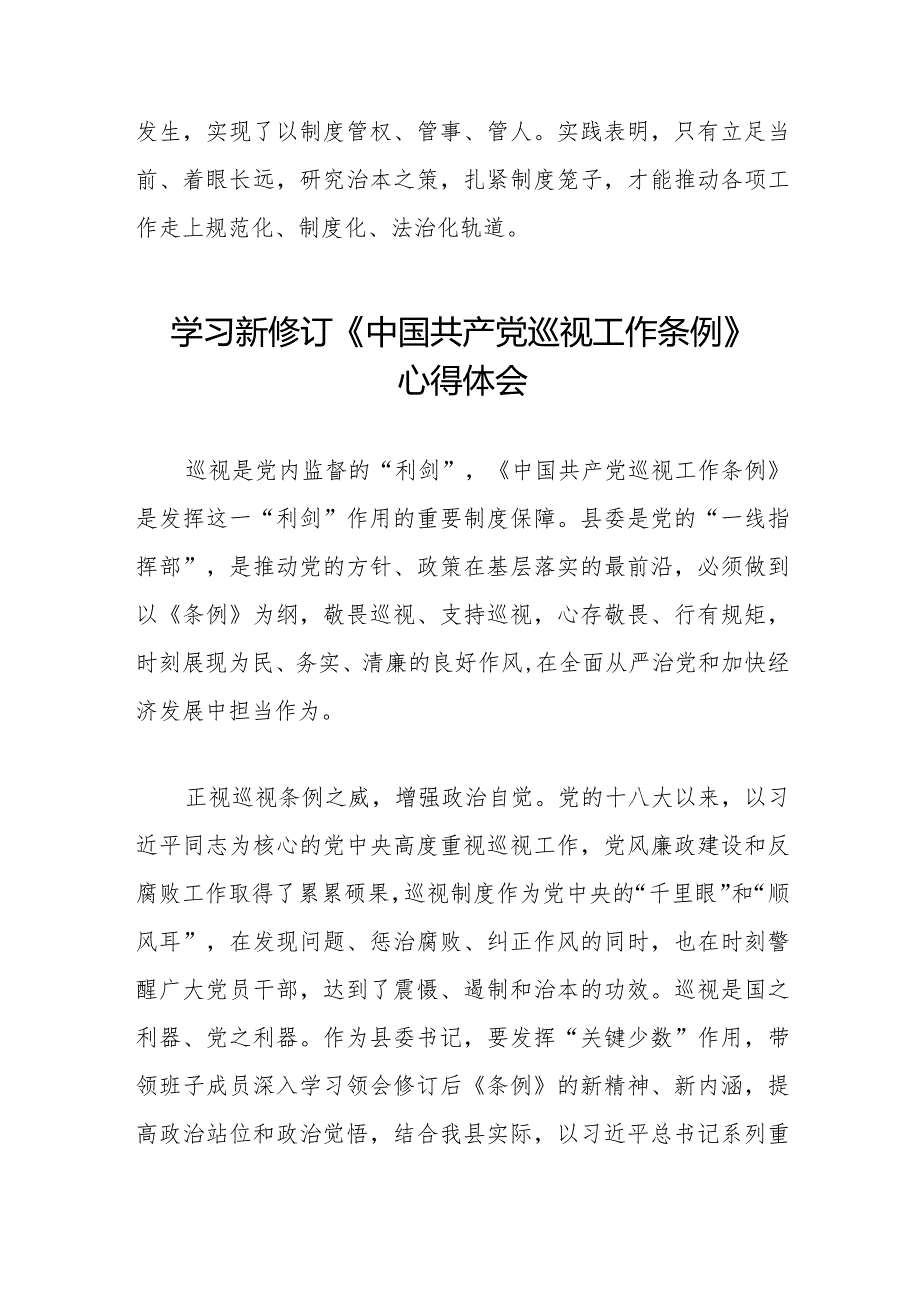 2024年学习新修订《中国共产党巡视工作条例》心得体会优秀范文五篇.docx_第3页