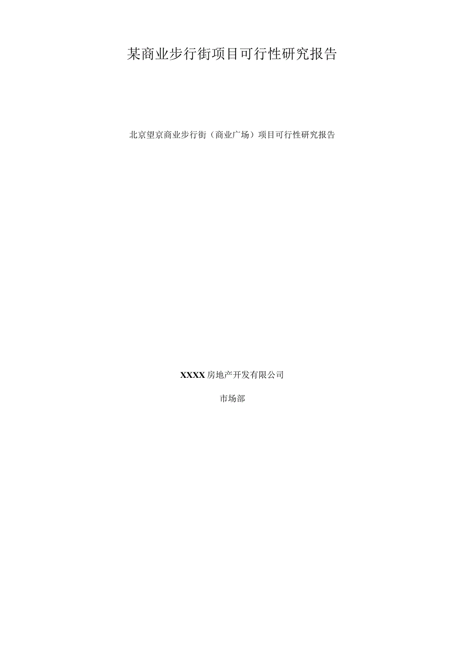 某商业步行街项目可行性研究报告.docx_第1页