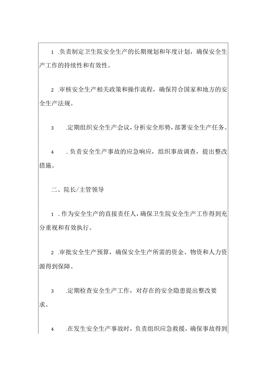 2024卫生院安全生产岗位职责详细清单（最新版）.docx_第2页