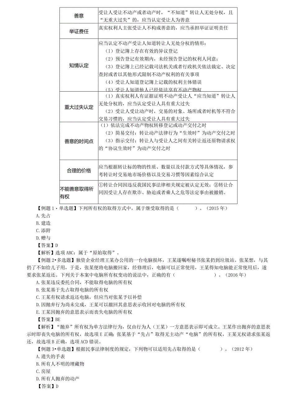 税务师考试-(法律)第39讲_所有权的特征和权能、所有权类型、所有权的取得和消灭、共有.docx_第3页