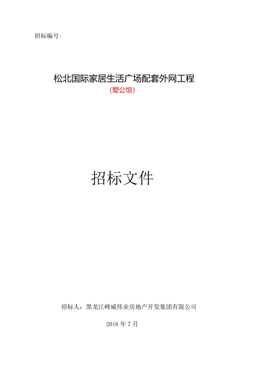 某家居生活广场配套外网工程招标文件.docx_第1页