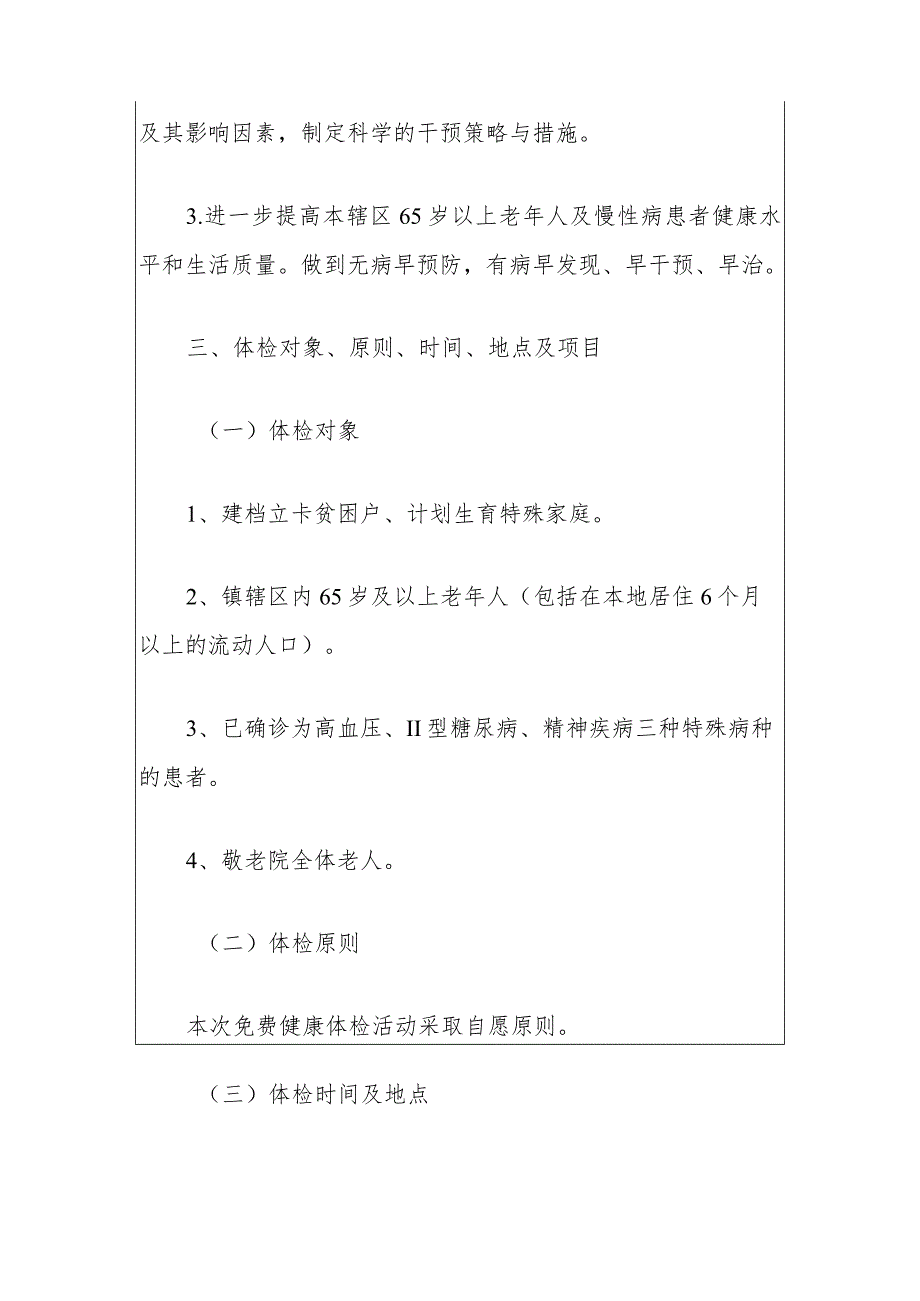 65岁以上老年人及慢性病患者免费健康体检工作实施方案（最新版）.docx_第3页