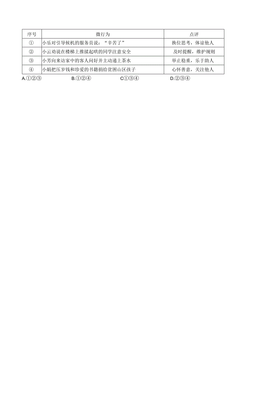 河南省周口市淮阳区淮阳中学2023-2024学年八年级上学期期末道德与法治试题.docx_第2页