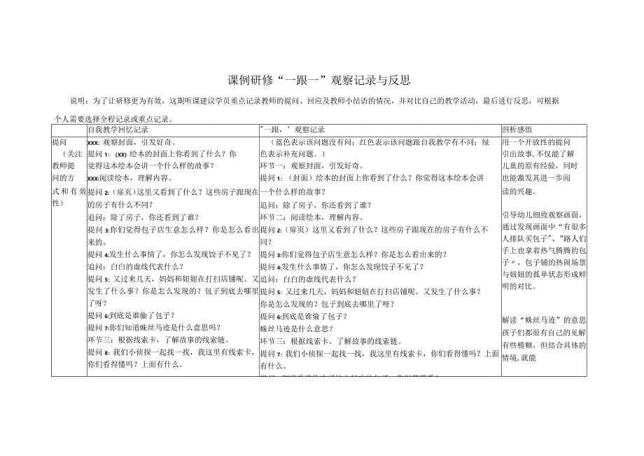 课例研修听课记录与反思公开课教案教学设计课件资料.docx_第1页