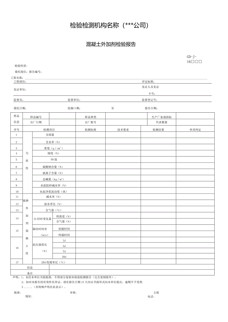 混凝土外加剂检验报告.docx_第1页