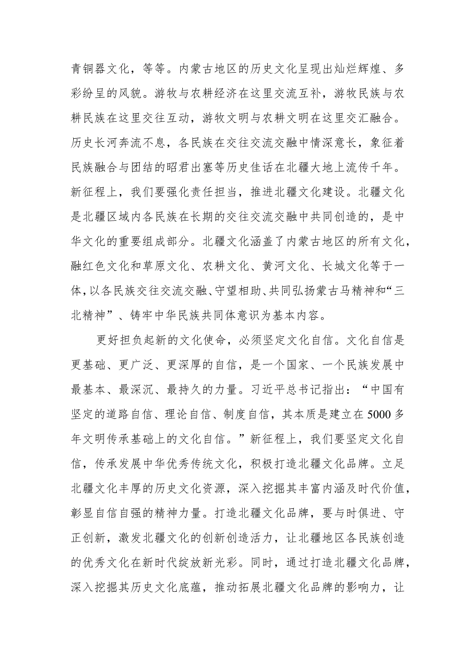 心得交流：推进文化自信自强 打造北疆文化品牌.docx_第2页