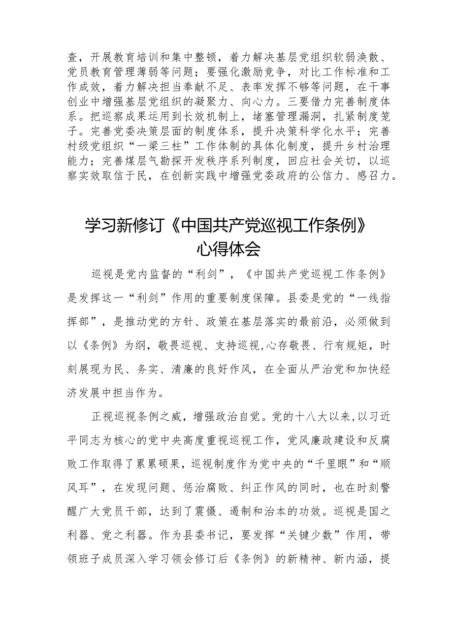 2024年学习新修订《中国共产党巡视工作条例》心得体会十八篇.docx_第3页