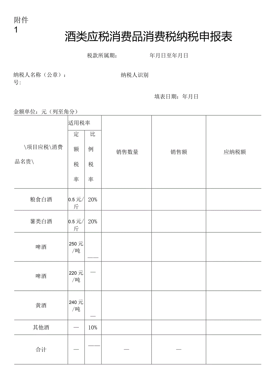 酒类应税消费品消费税纳税申报表.docx_第1页