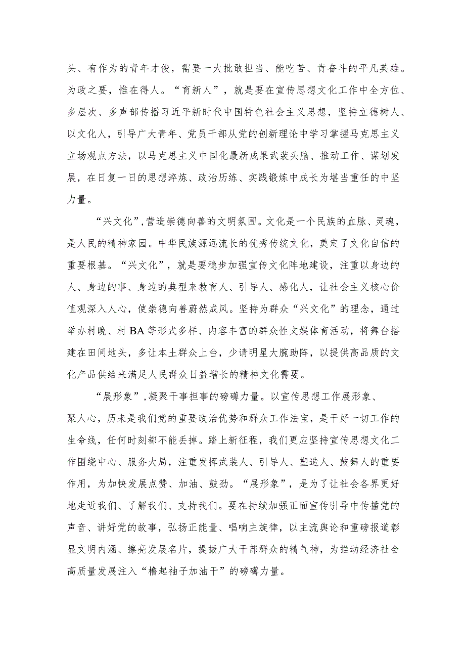 贯彻对宣传思想文化工作重要指示心得体会研讨发言材料（共10篇）.docx_第3页