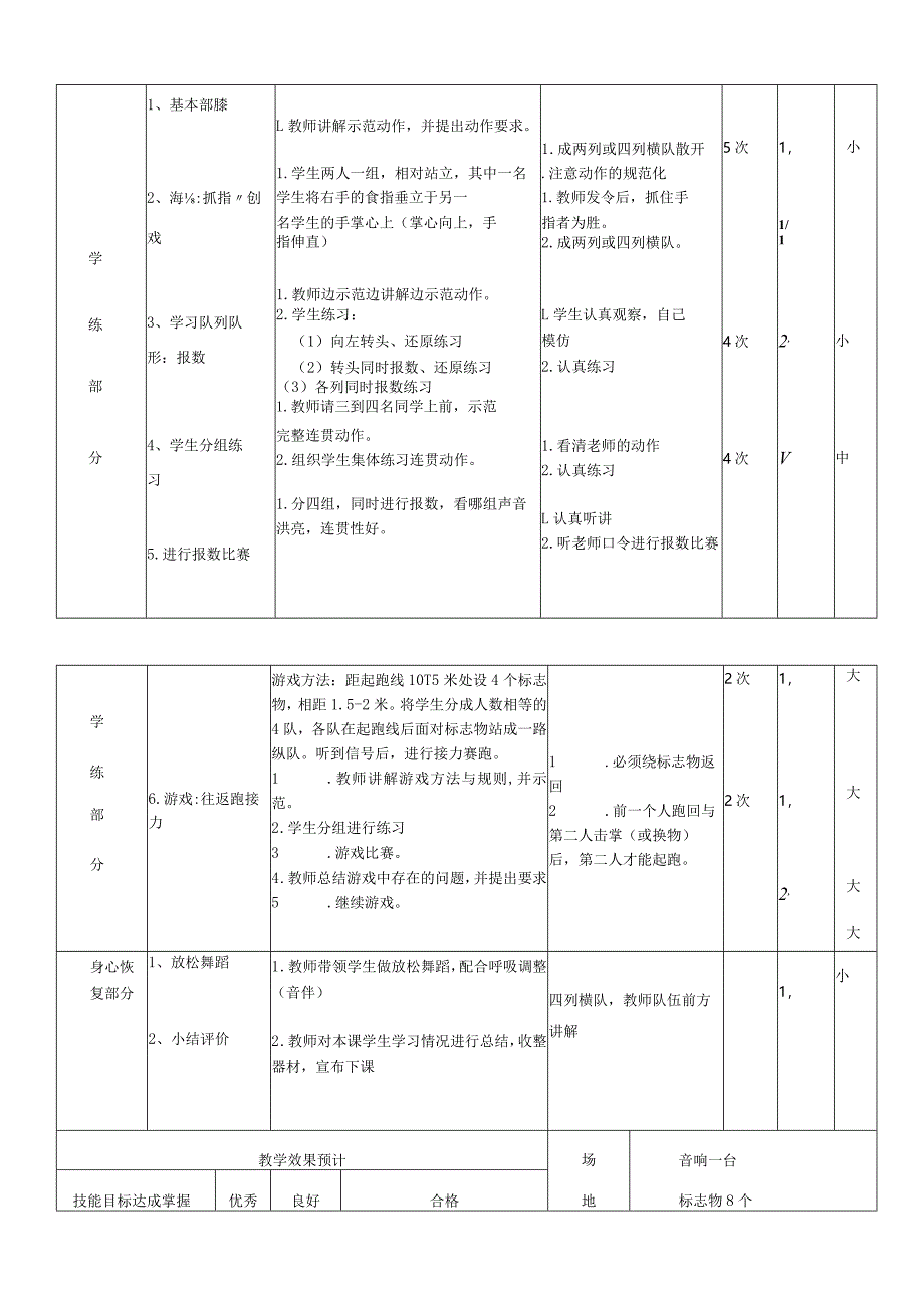 水平一（二年级）体育《队列队形：报数》教学设计.docx_第2页