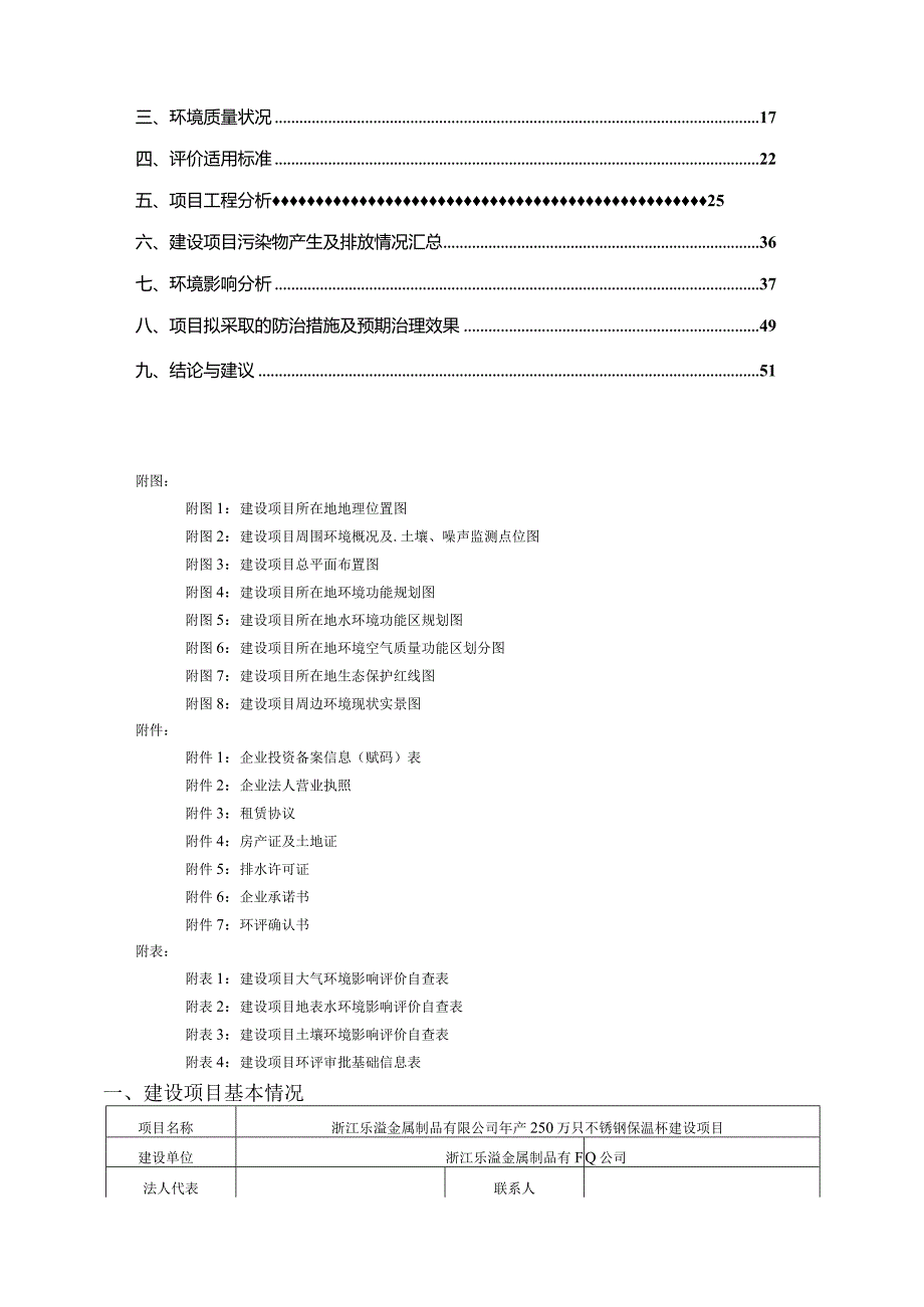浙江乐溢金属制品有限公司年产250万只不锈钢保温杯建设项目环评报告.docx_第2页