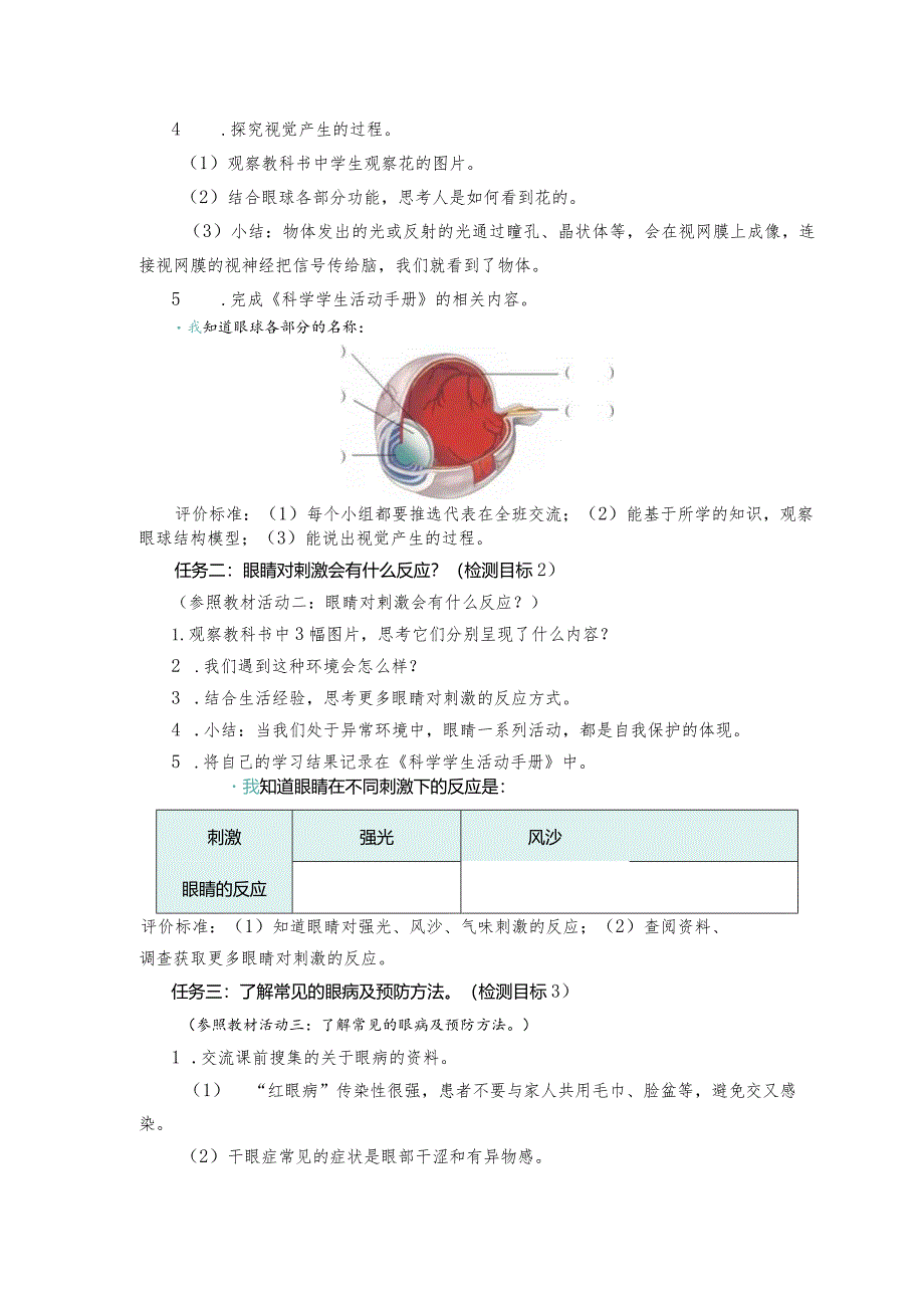 青岛版科学六年级下册第1课视觉学历案.docx_第2页