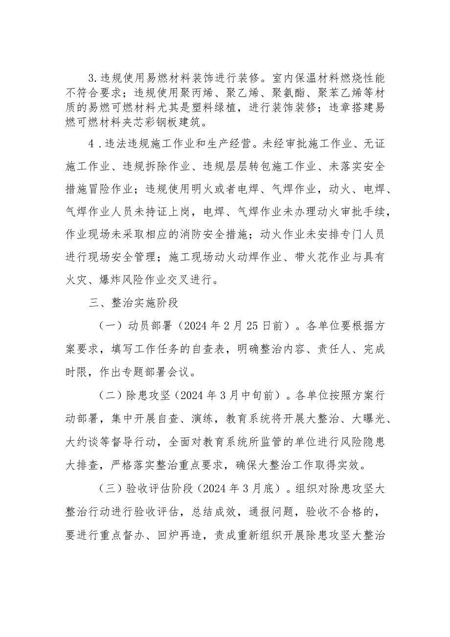 XX市教育系统消防安全集中除患攻坚大整治行动工作方案.docx_第3页