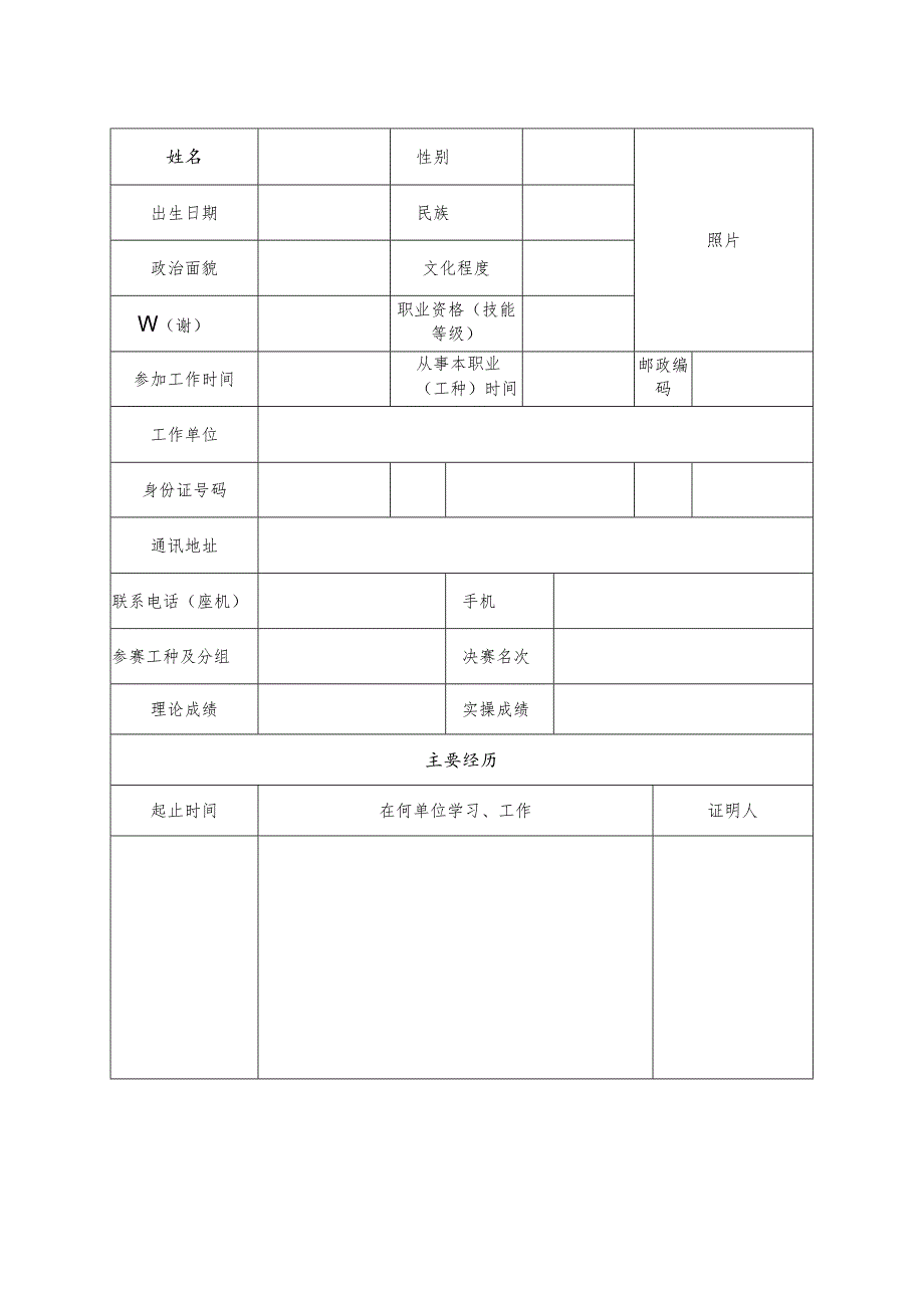 全国技术能手申报表（国家级职业技能竞赛用）（2021年）.docx_第2页