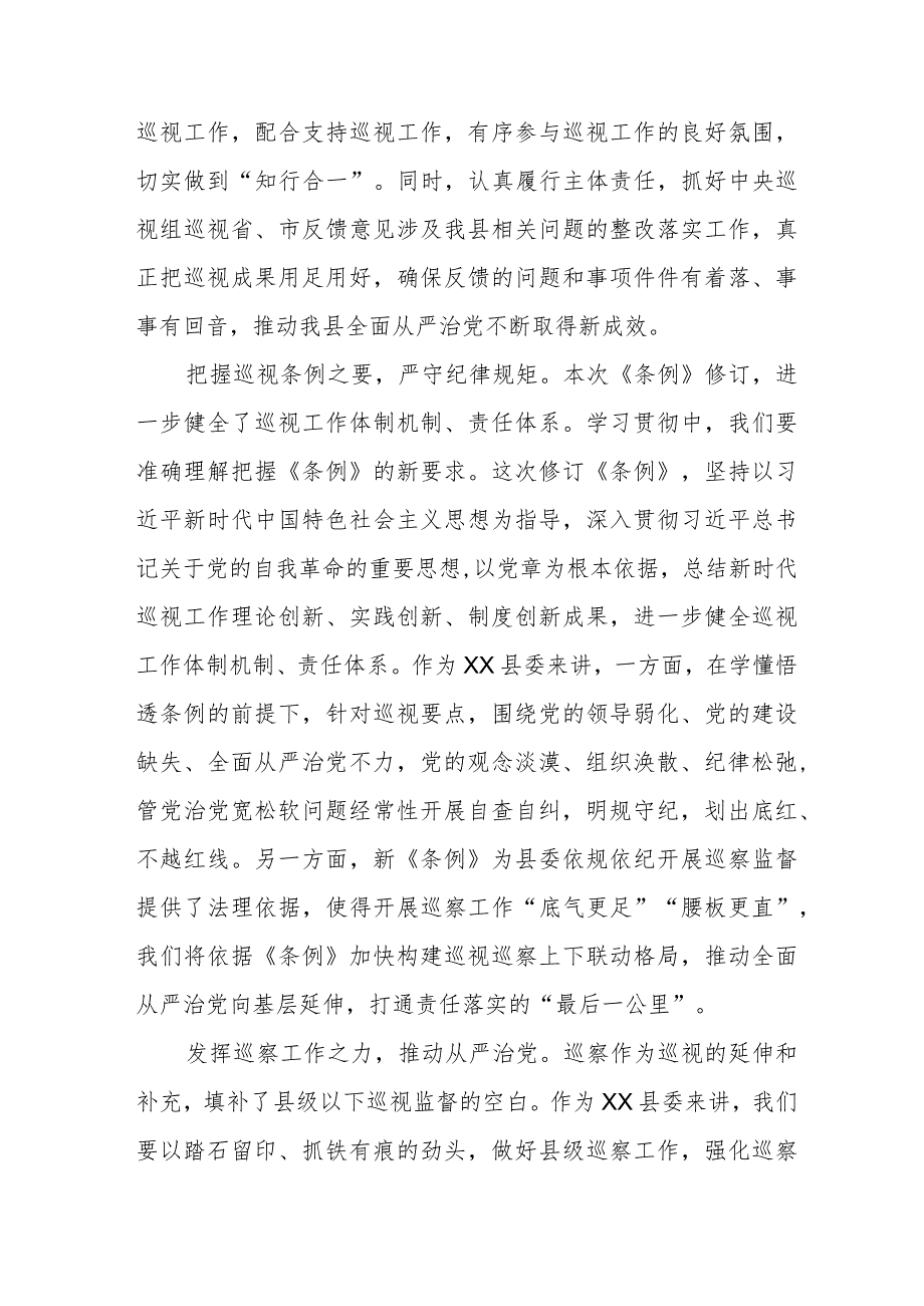 学习新修订《中国共产党巡视工作条例2024版》心得体会11篇.docx_第3页